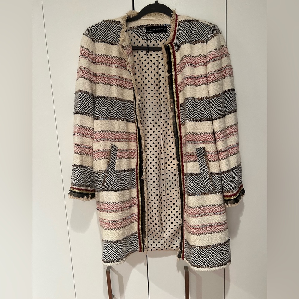 Zara coat multicolor size M tweed